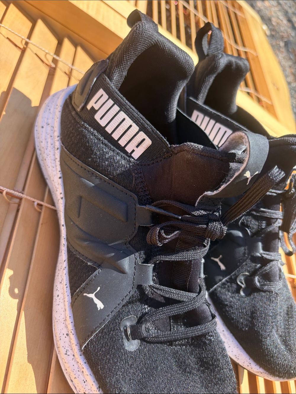 Puma Black Athletic Sneakers with White Speckled Soles - Picture 7 of 8